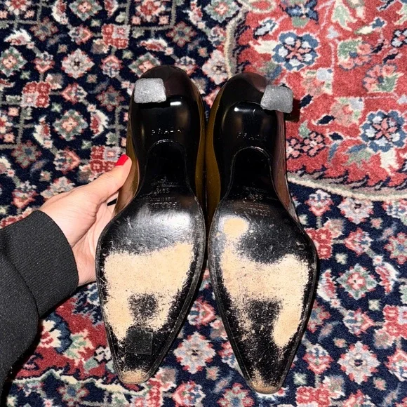 Prada Women's Olive Leather Heels - Picture 6 of 7